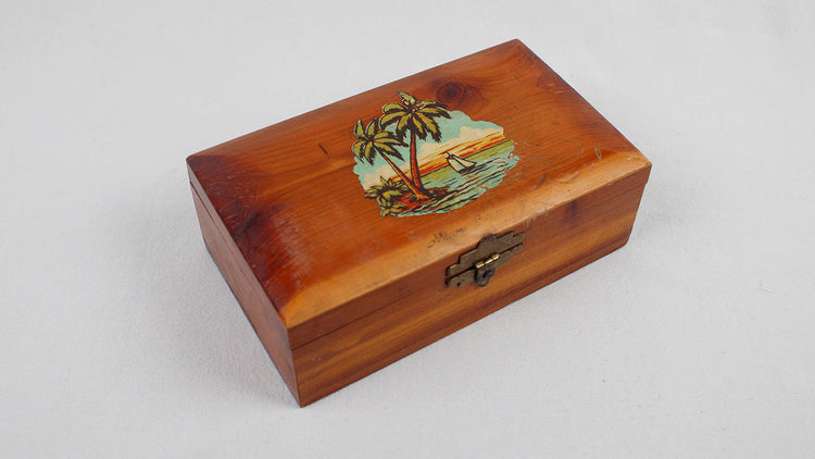 Miami Beach Souvenir Wood Stash / Trinket Box