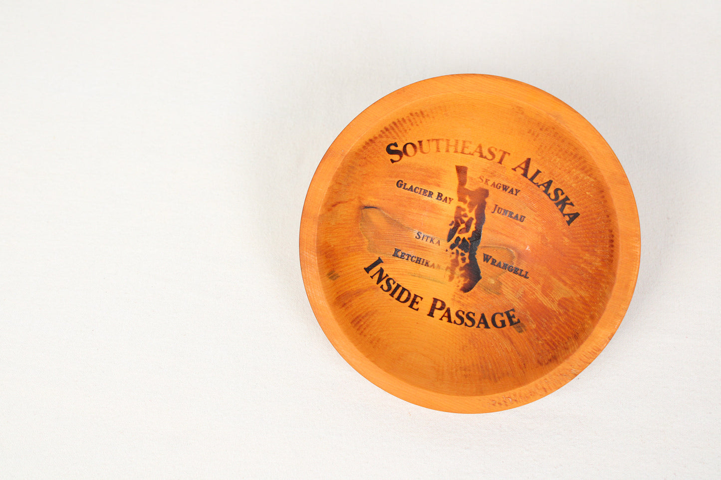 Alaska Forest Creations “Southeast Alaska Inside Passage” Yellow Cedar Wood Bowl