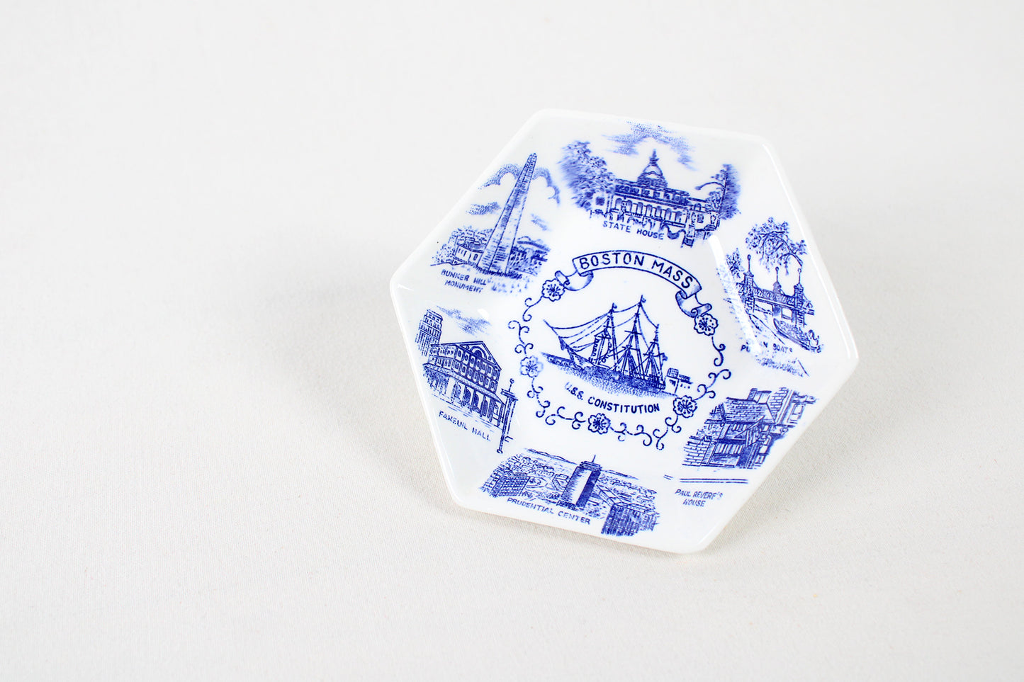 Boston Massachusetts Hexagonal Trinket Dish