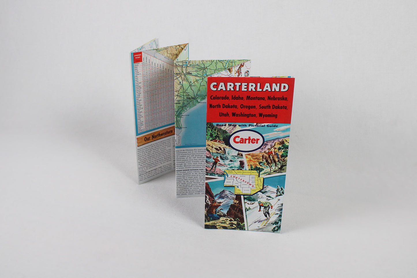 Carter Oil Company, Carterland Northwest U.S. Road Map with Pictorial Guide