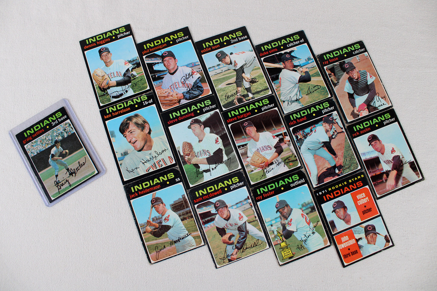 Topps Baseball Cards Cleveland Indians 1971