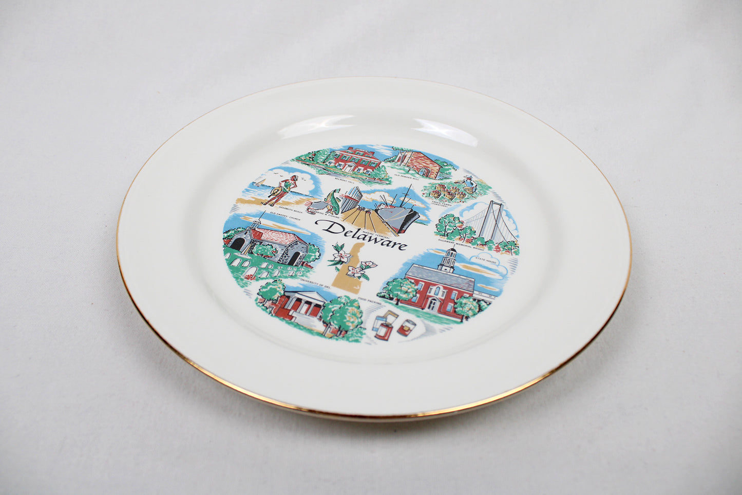 Delaware State Souvenir China Plate