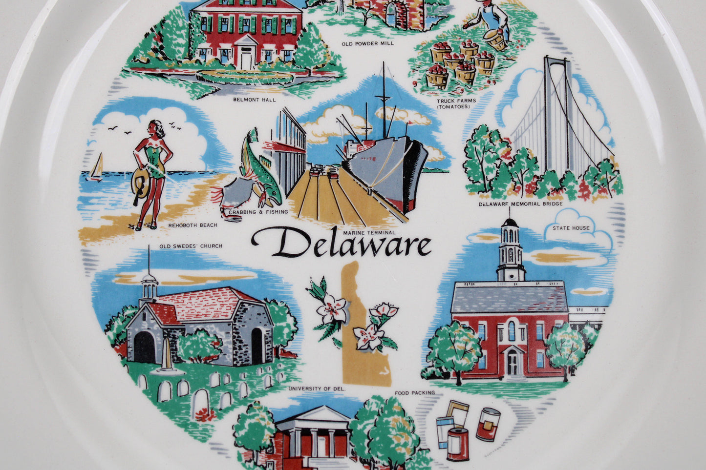 Delaware State Souvenir China Plate