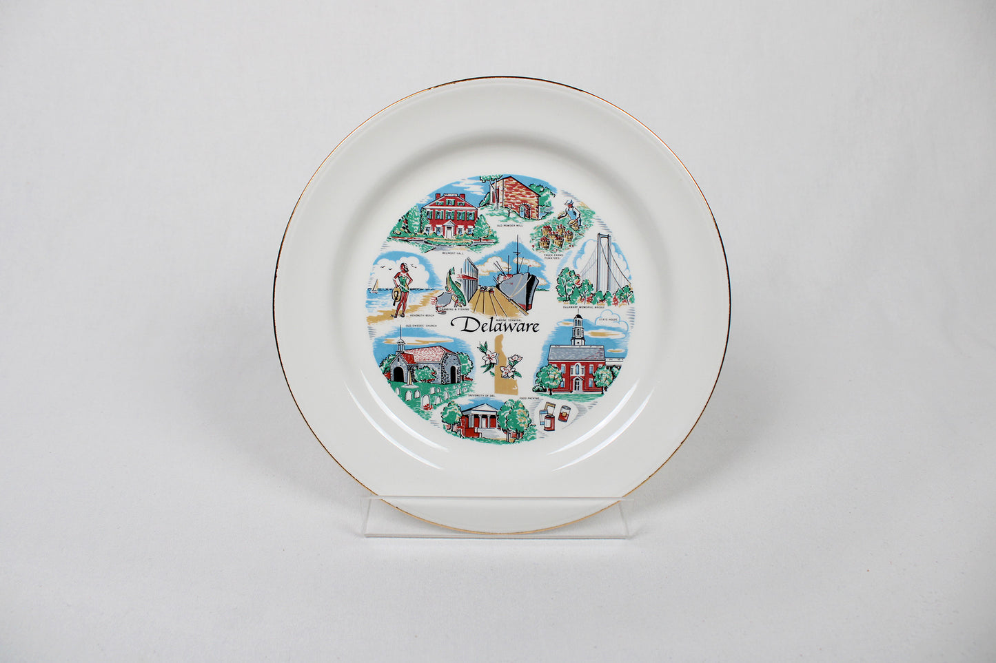 Delaware State Souvenir China Plate