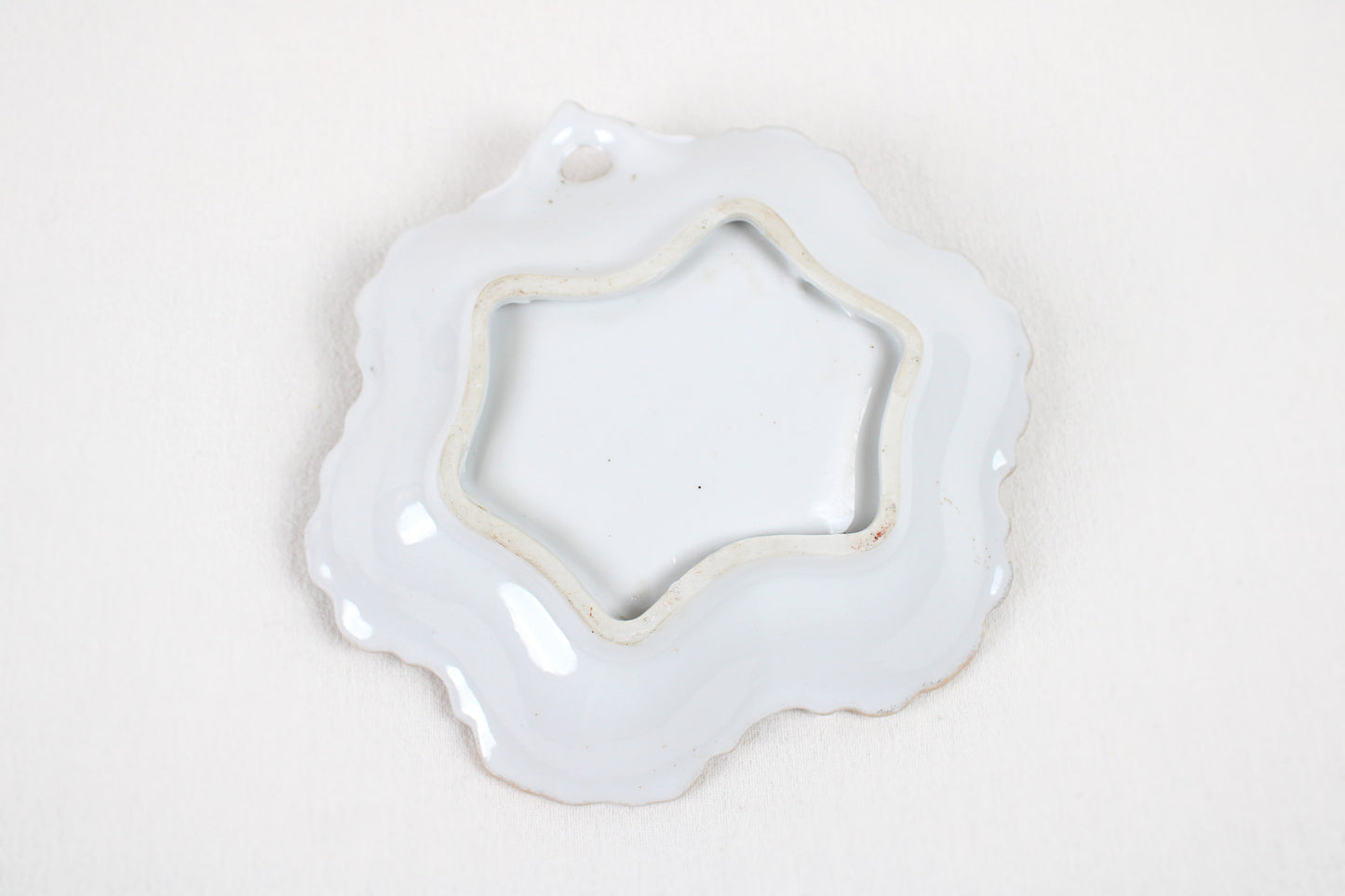 Florida Candy Dish / Trinket Holder / Wall Decor With Goldtoned Ruffled Edge