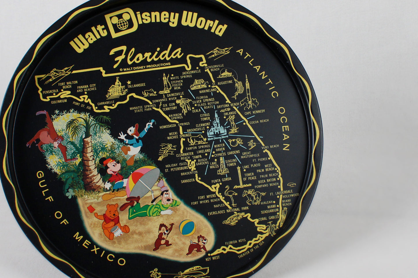 Florida Walt Disney World Souvenir Metal Serving Tray