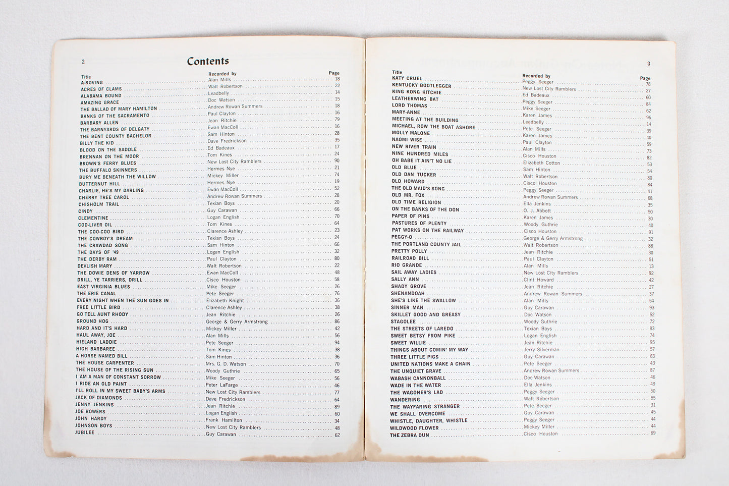 Folkways Records 104 Folk Songs Songbook, Compiled by Moses Asch (1964)