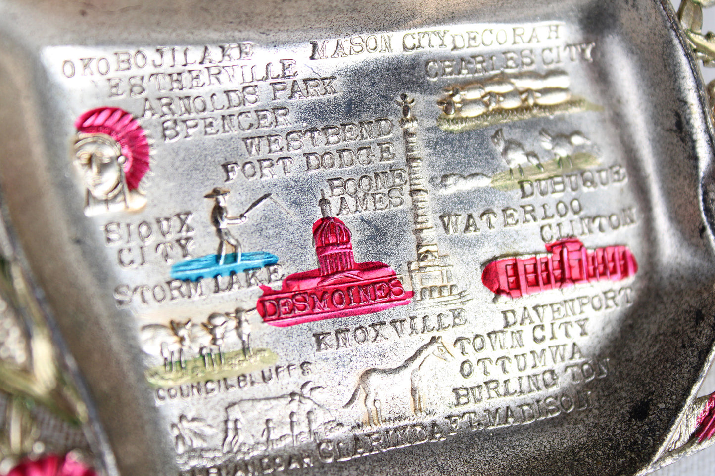 Iowa Miniature Metal Tray / Ashtray Souvenir