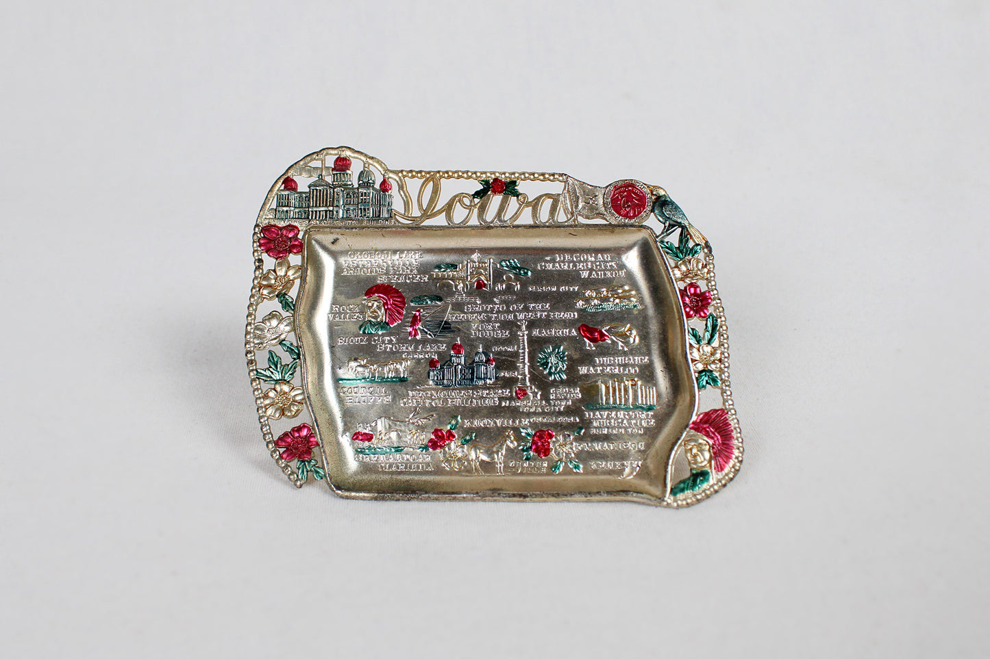 Iowa Small Metal Tray / Ashtray Souvenir
