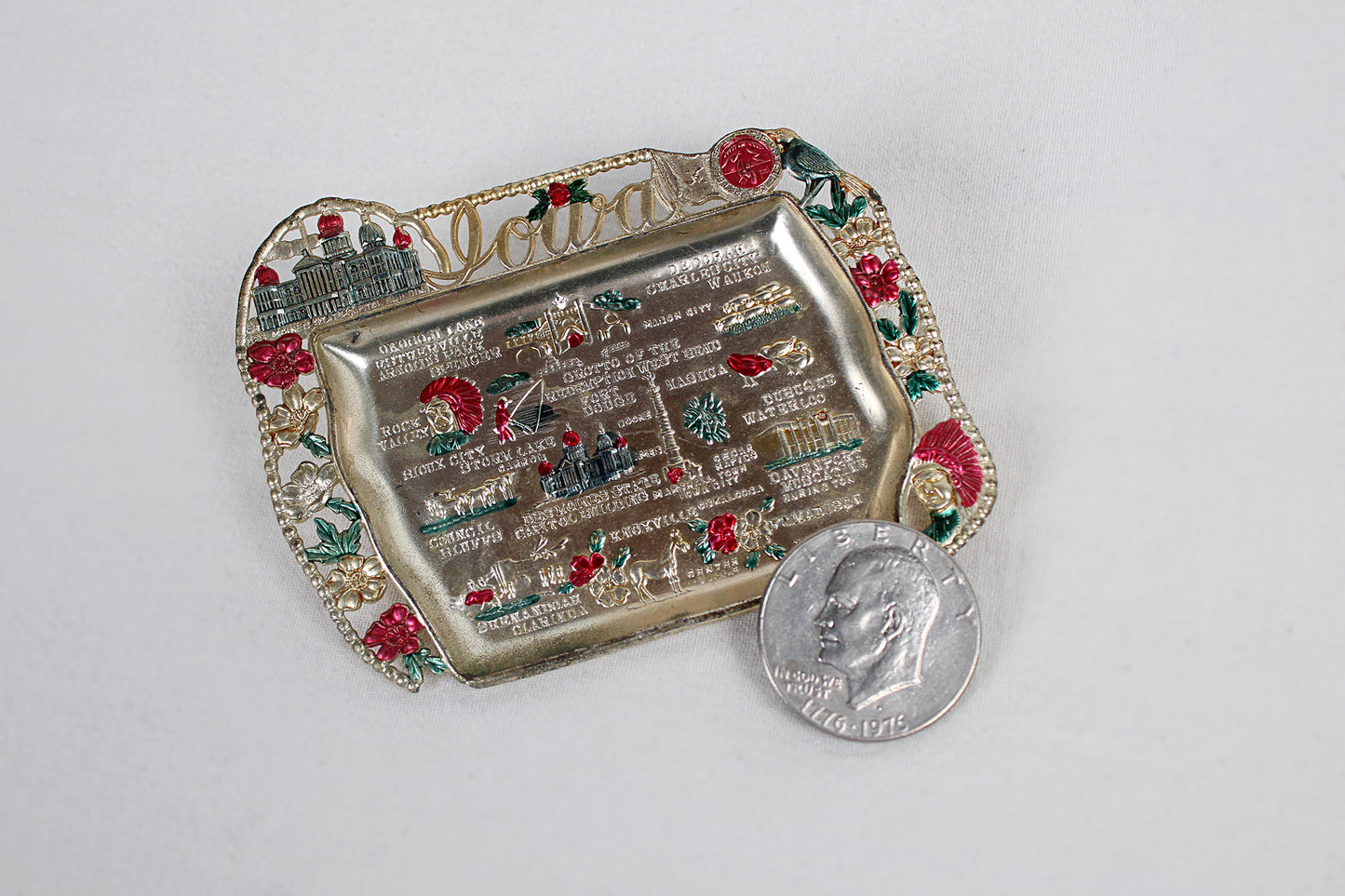 Iowa Small Metal Tray / Ashtray Souvenir