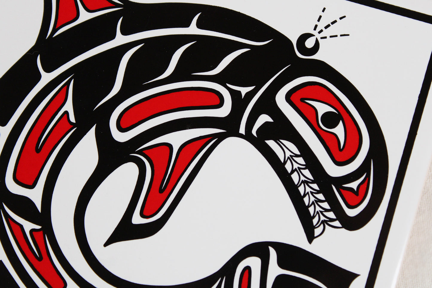Jody Wilson Coast Salish Artist Ceramic Trivet: Killerwhale