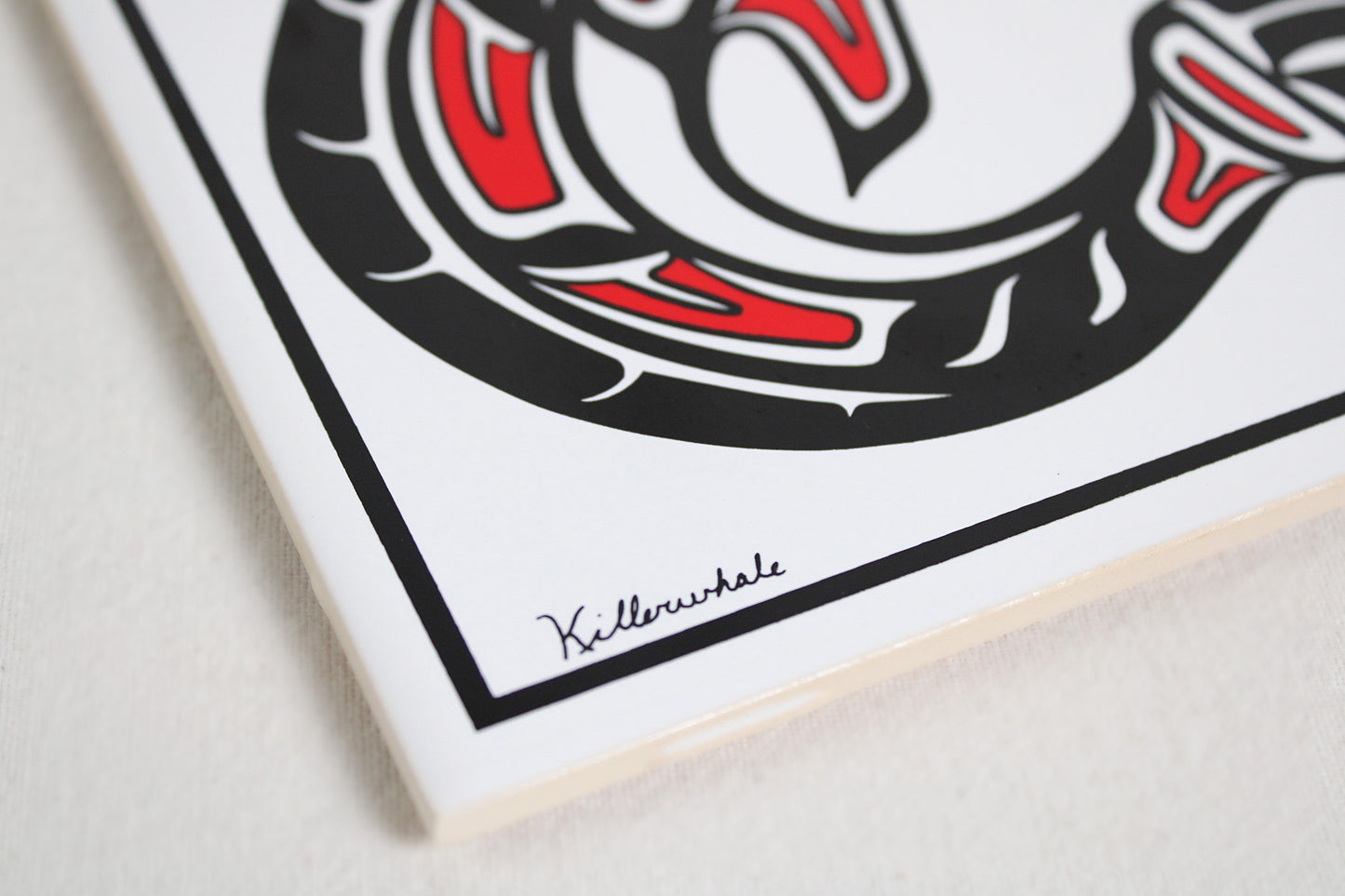 Jody Wilson Coast Salish Artist Ceramic Trivet: Killerwhale