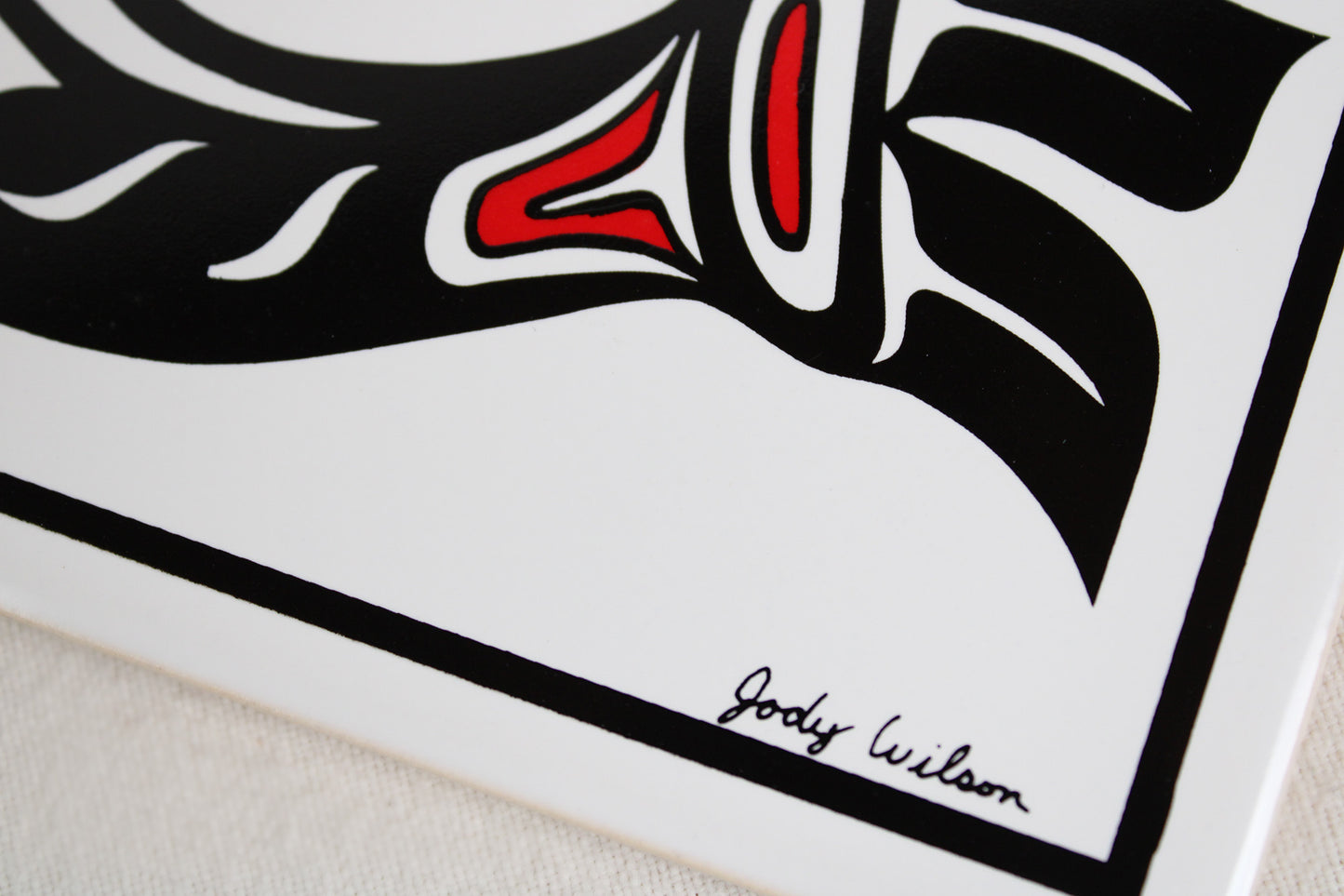 Jody Wilson Coast Salish Artist Ceramic Trivet: Killerwhale