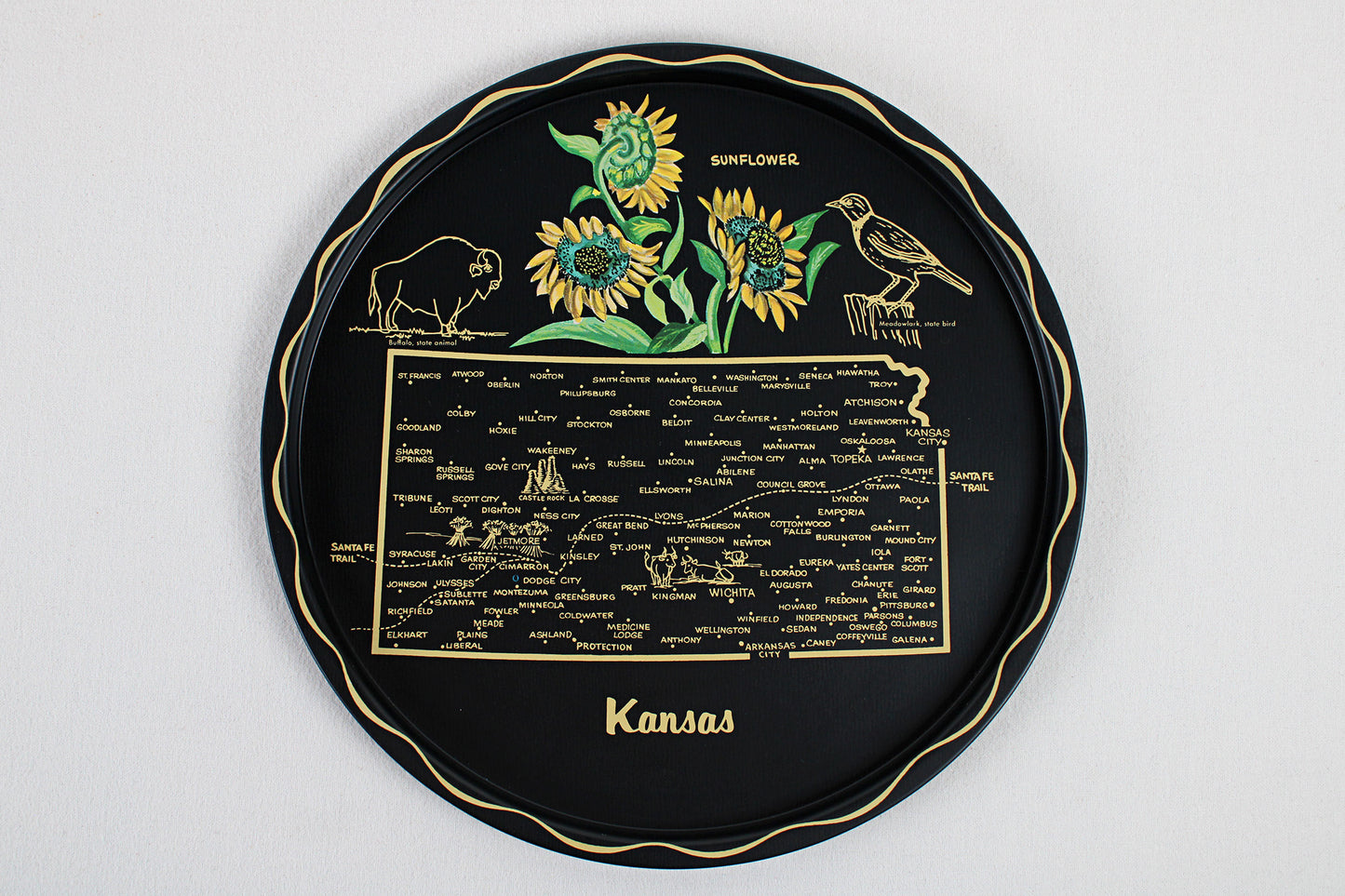 Kansas Souvenir Metal Serving Tray