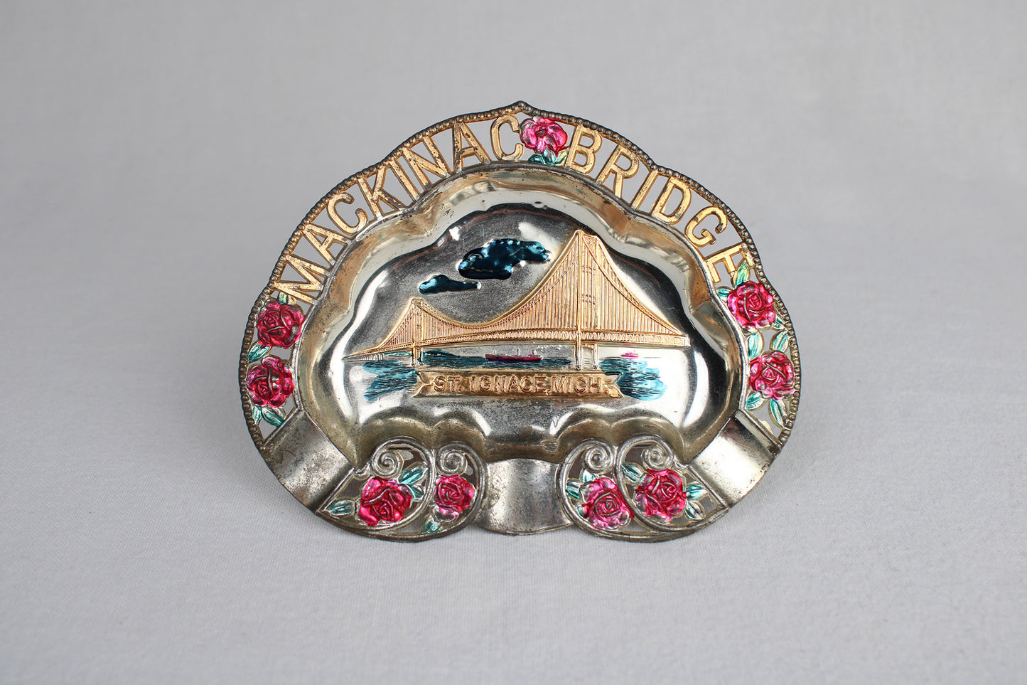 Mackinac Bridge Metal Ashtray Souvenir