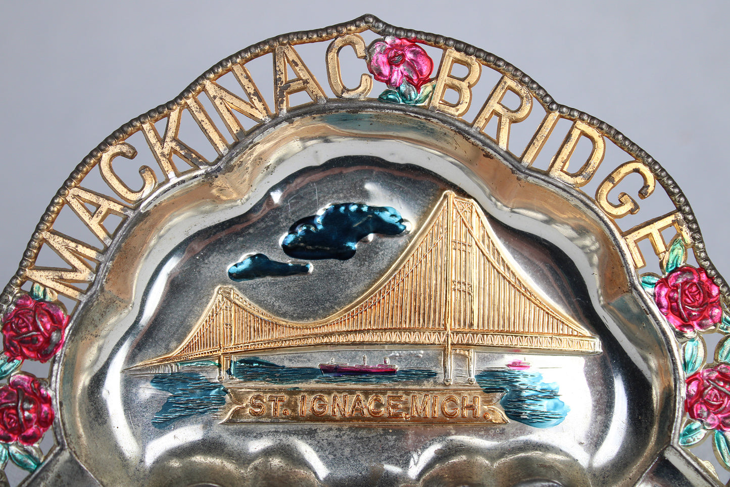 Mackinac Bridge Metal Ashtray Souvenir