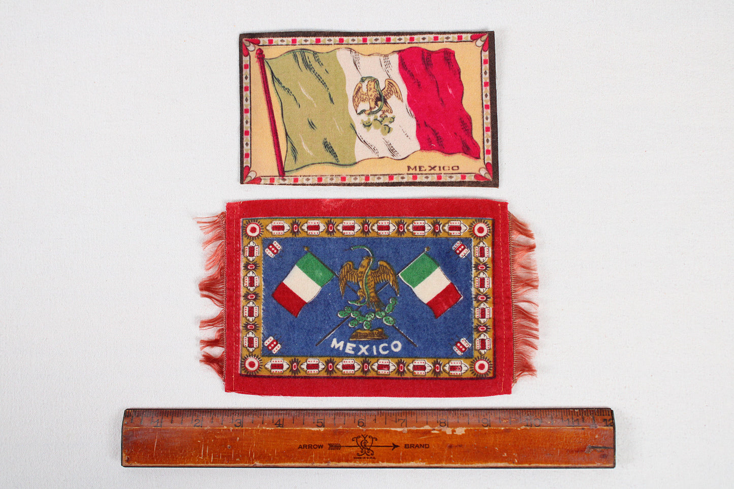 Mexican Flag Tobacco Silks, Set of Two, From The Early 1900s
