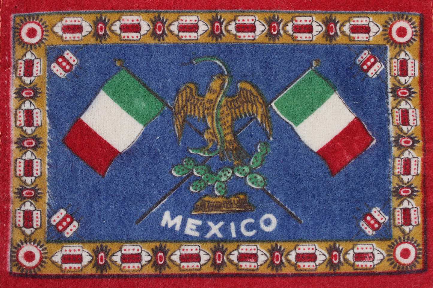 Mexican Flag Tobacco Silks, Set of Two, From The Early 1900s