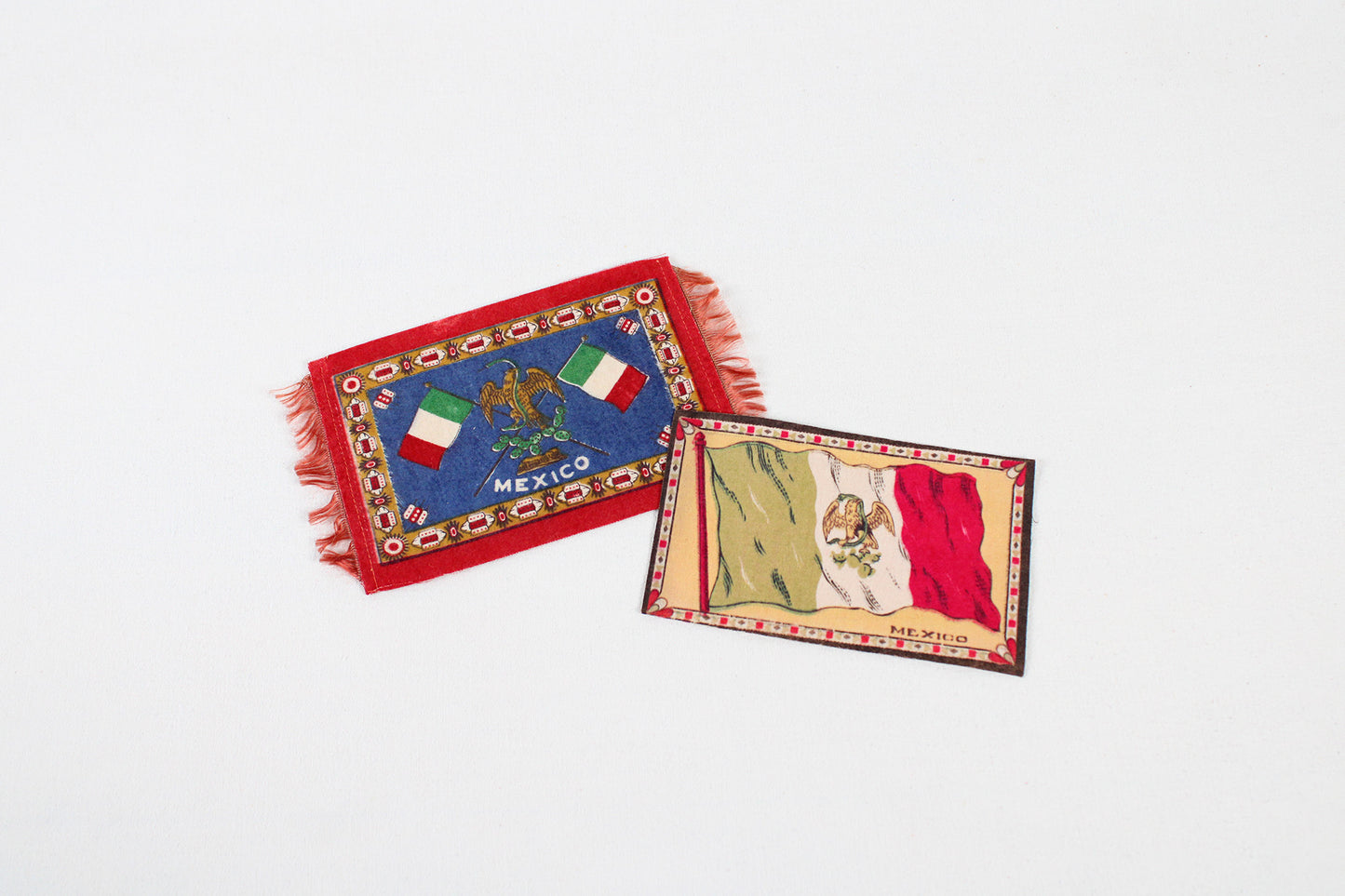 Mexican Flag Tobacco Silks, Set of Two, From The Early 1900s