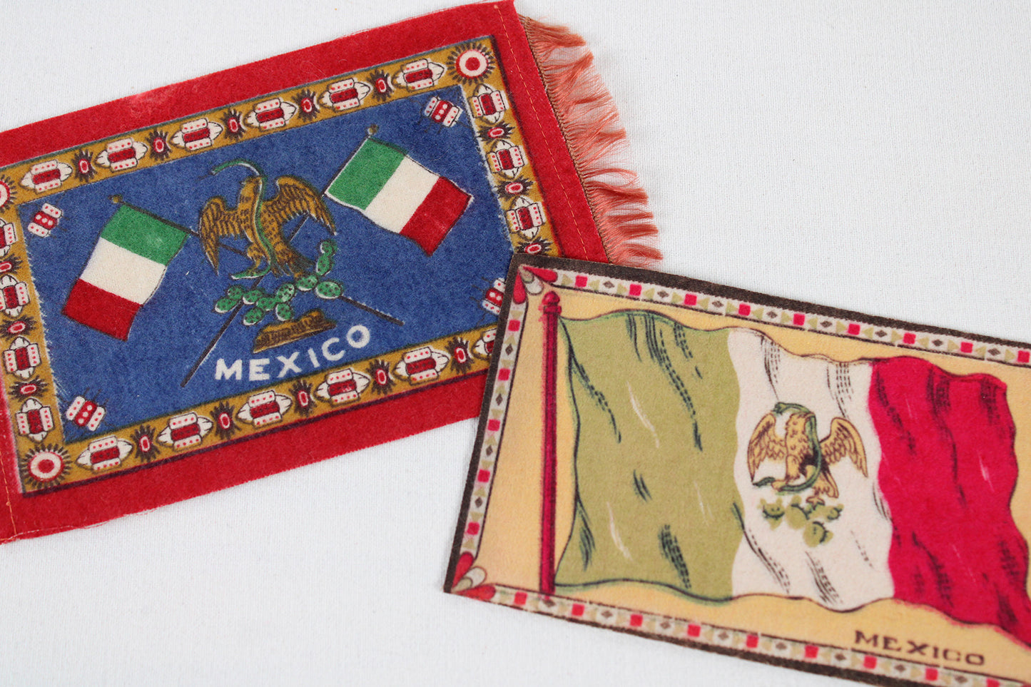 Mexican Flag Tobacco Silks, Set of Two, From The Early 1900s