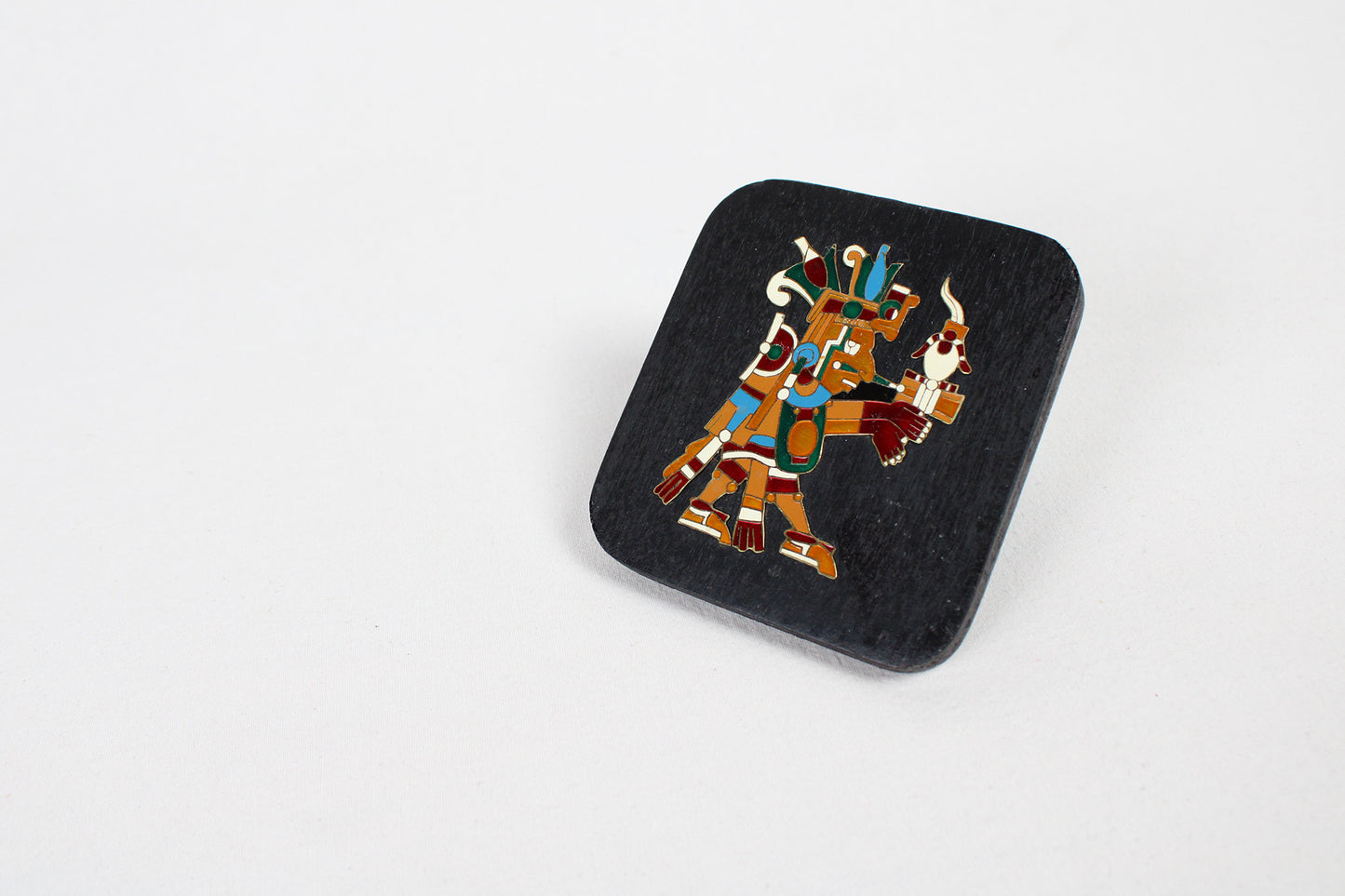 Mexican Wood Plaque Featuring The Aztec Month Of April’s God Of Maize