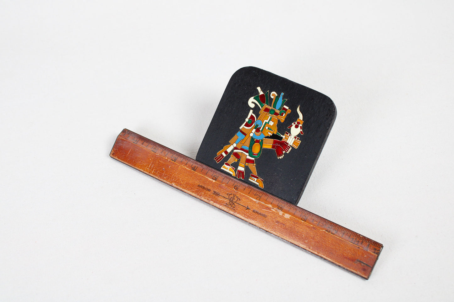 Mexican Wood Plaque Featuring The Aztec Month Of April’s God Of Maize