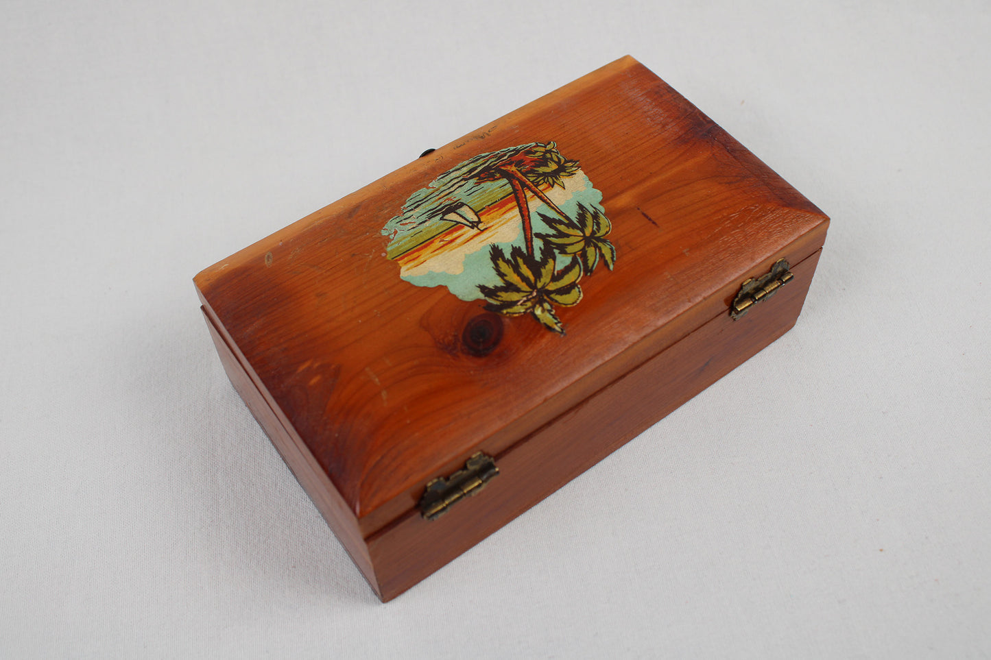 Miami Beach Souvenir Wood Stash / Trinket Box