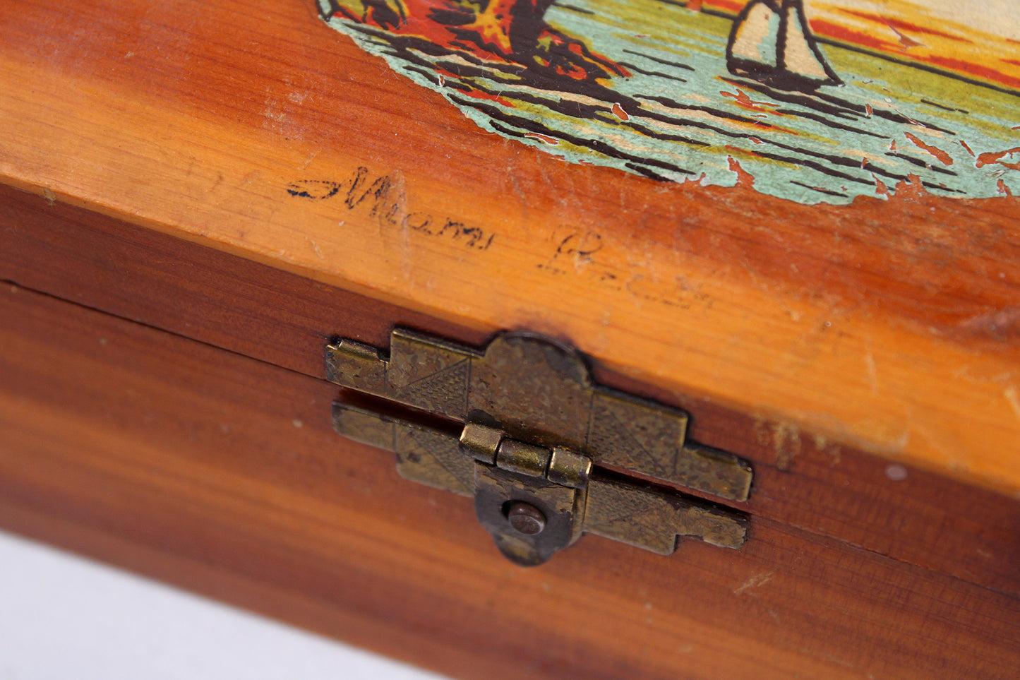 Miami Beach Souvenir Wood Stash / Trinket Box