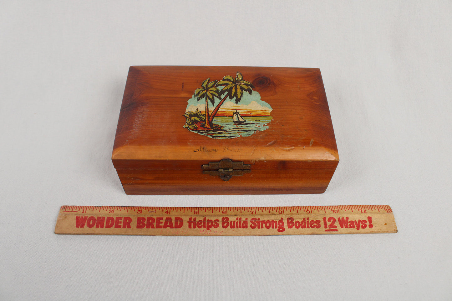 Miami Beach Souvenir Wood Stash / Trinket Box