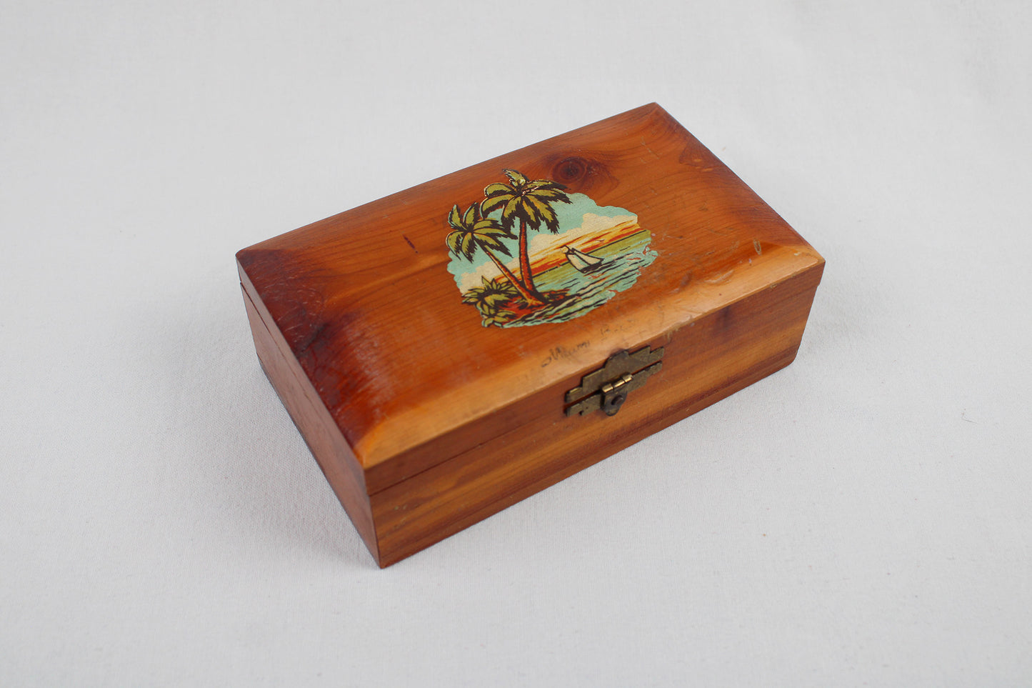 Miami Beach Souvenir Wood Stash / Trinket Box