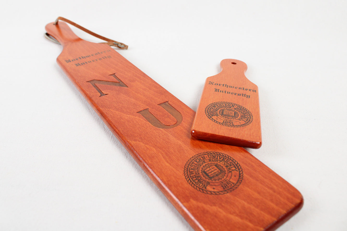 Northwestern University Varnished Hardwood Paddle Boards