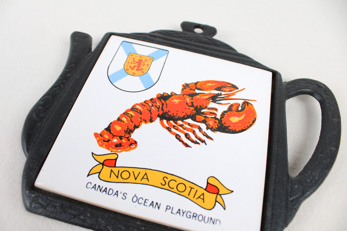 Nova Scotia “Canada’s Ocean Playground” Cast Iron Trivet