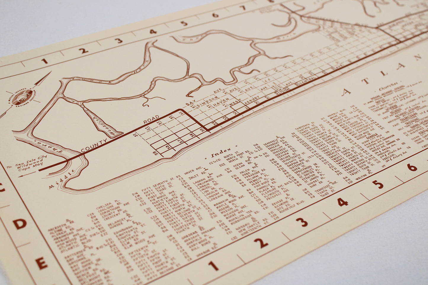 Ocean City, New Jersey, “America’s Favorite Family Resort” City Map, 1952