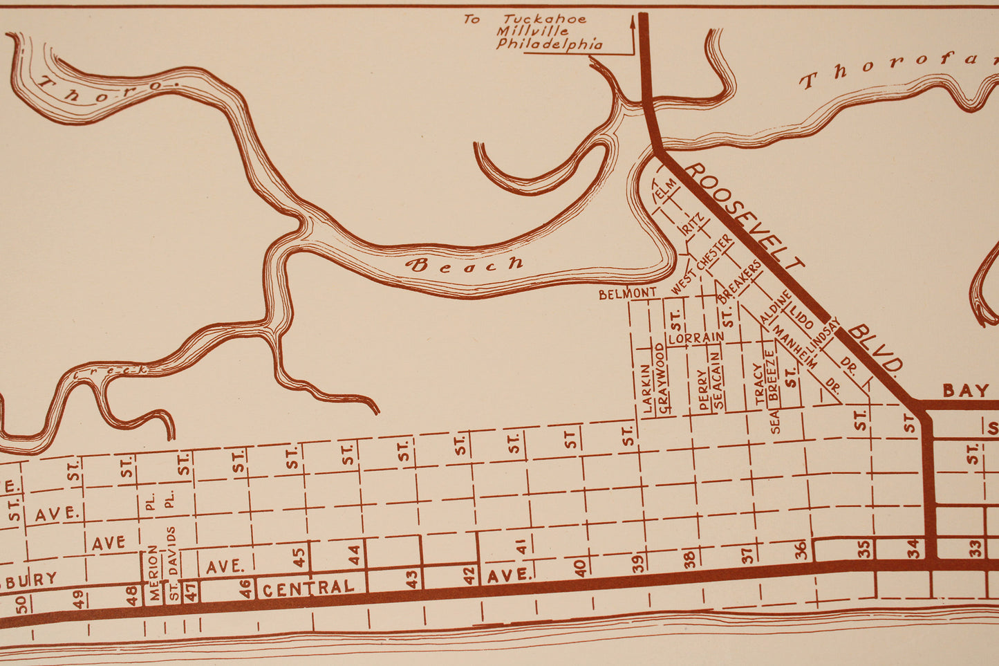 Ocean City, New Jersey, “America’s Favorite Family Resort” City Map, 1952