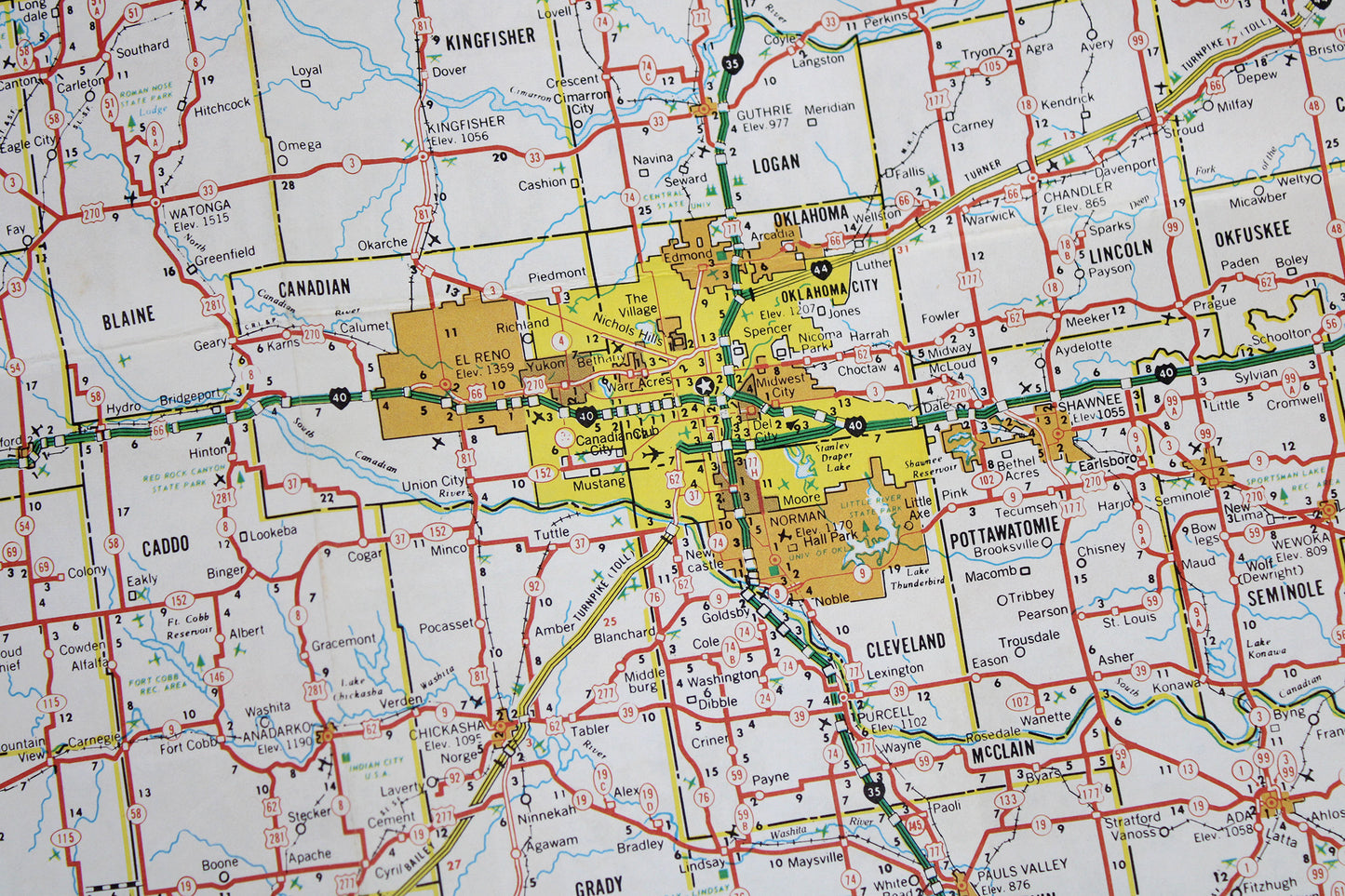 Oklahoma 1974 Official State Highway Map