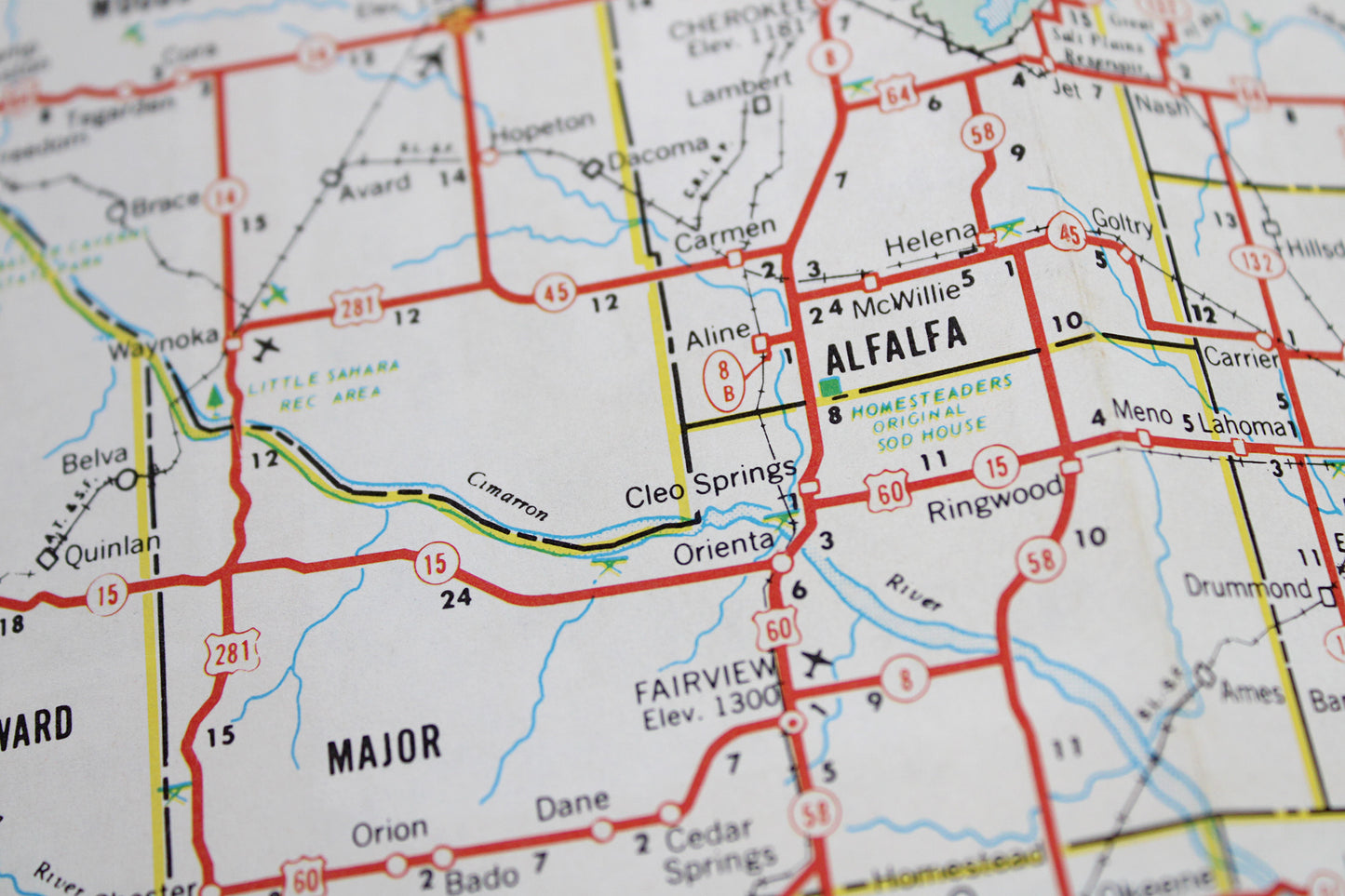 Oklahoma 1974 Official State Highway Map