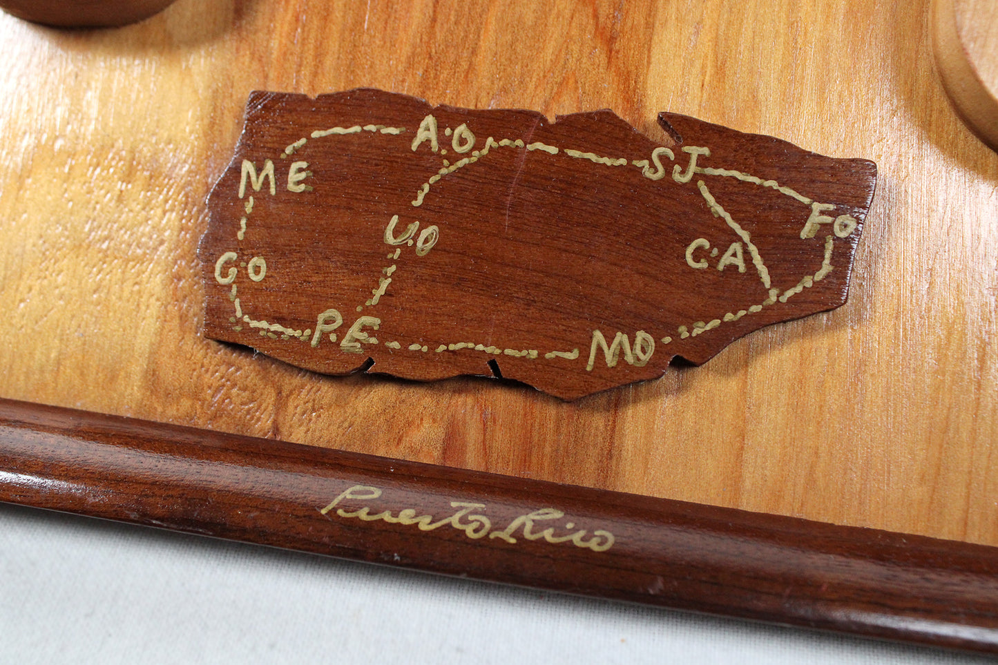 3D Wooden Plaque With Map Of Puerto Rico / Miniature Replicas Of Island’s Musical Instruments