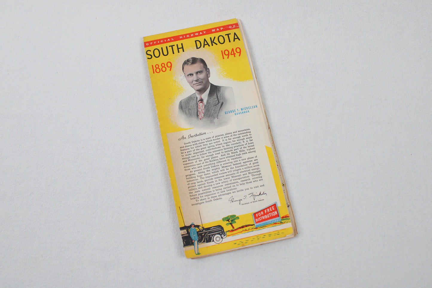 Highway Map of South Dakota, 1949