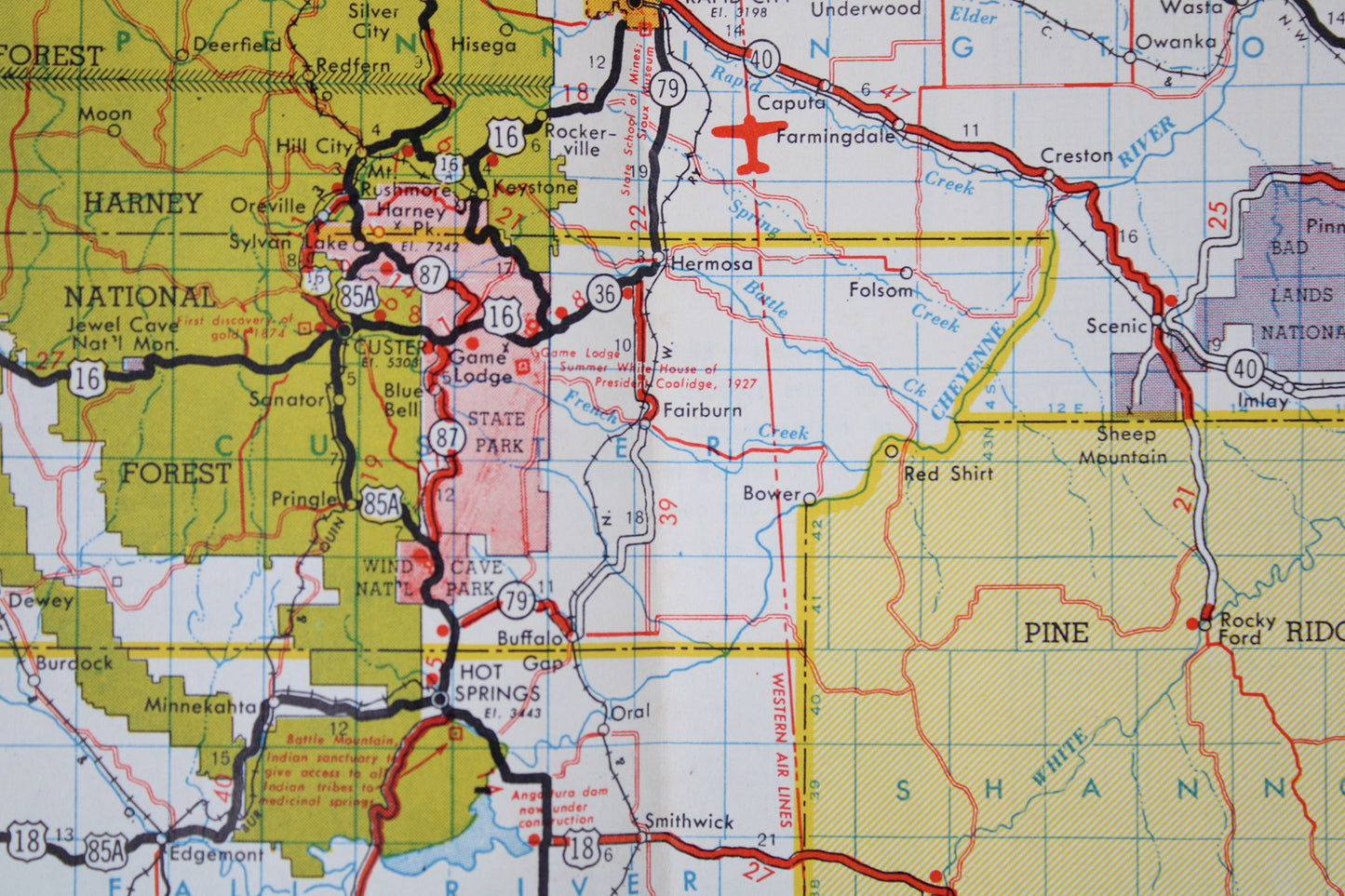 Highway Map of South Dakota, 1949