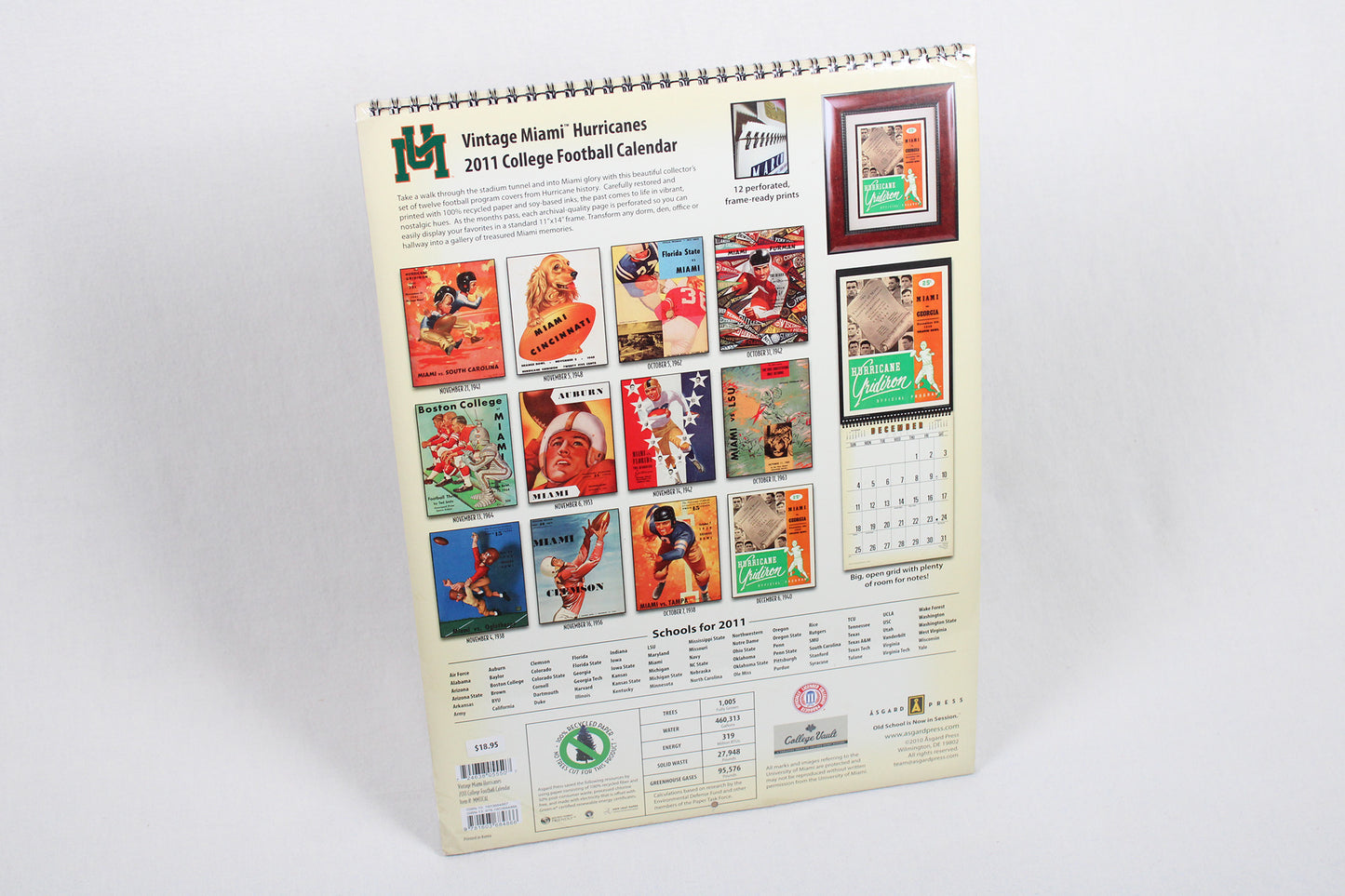 University of Miami Vintage Football 2011 Calendar / Asgard Press