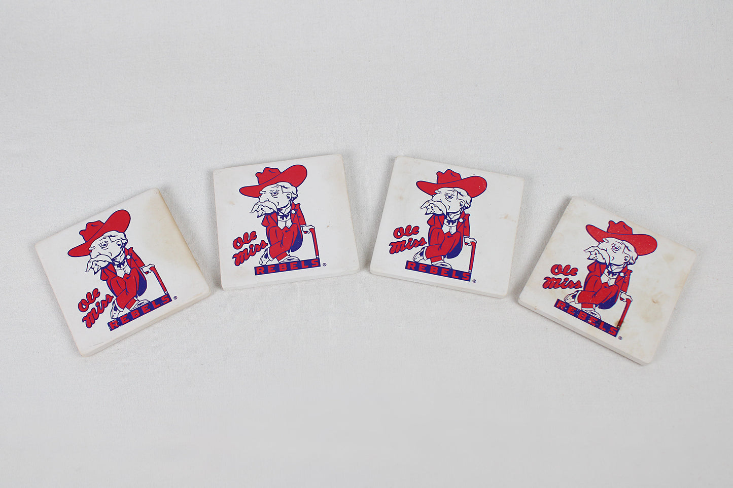 University Of Mississippi Colonel Reb Ceramic Coasters (Set Of Four)