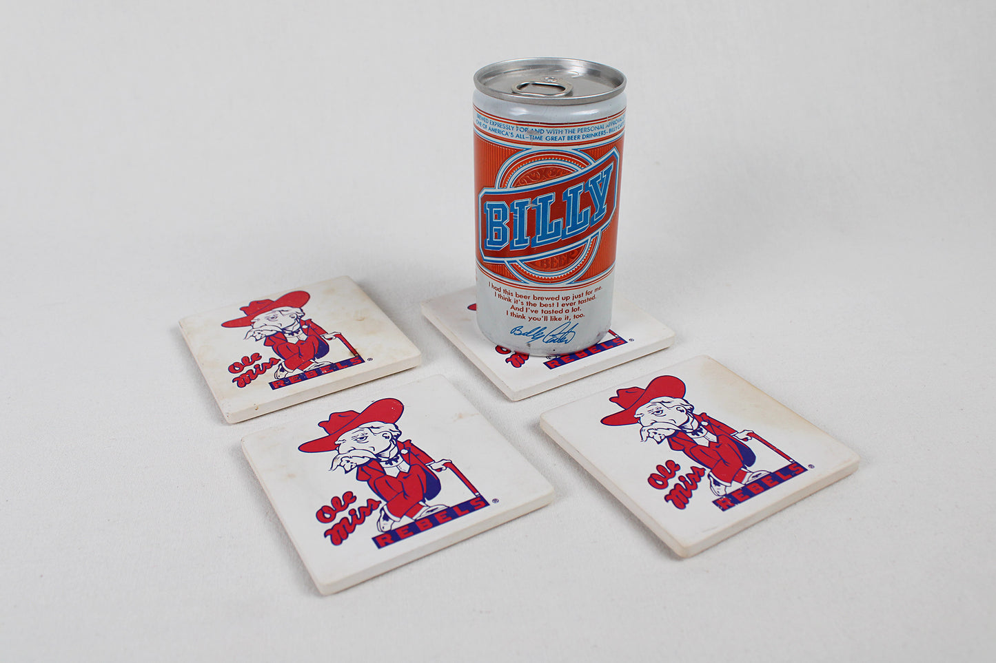 University Of Mississippi Colonel Reb Ceramic Coasters (Set Of Four)