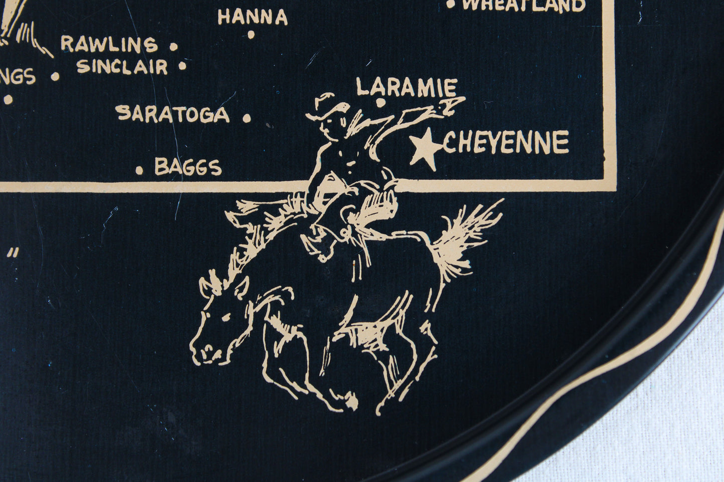 Wyoming Souvenir Metal Serving Tray + 6 Coasters