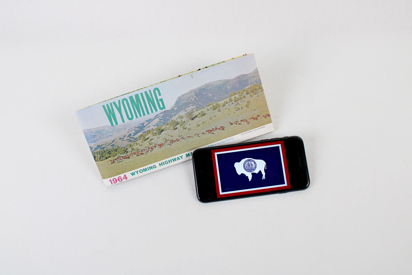 Welcome to Wonderful Wyoming Highway Map 1964