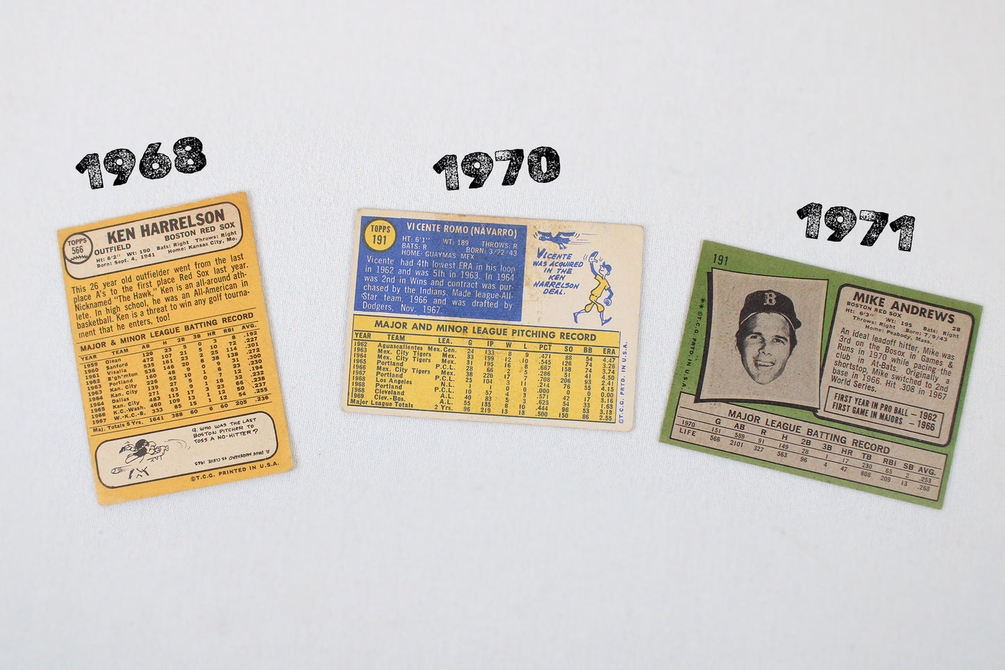 Boston Red Sox: 1968-1971 Topps Baseball Card Pack