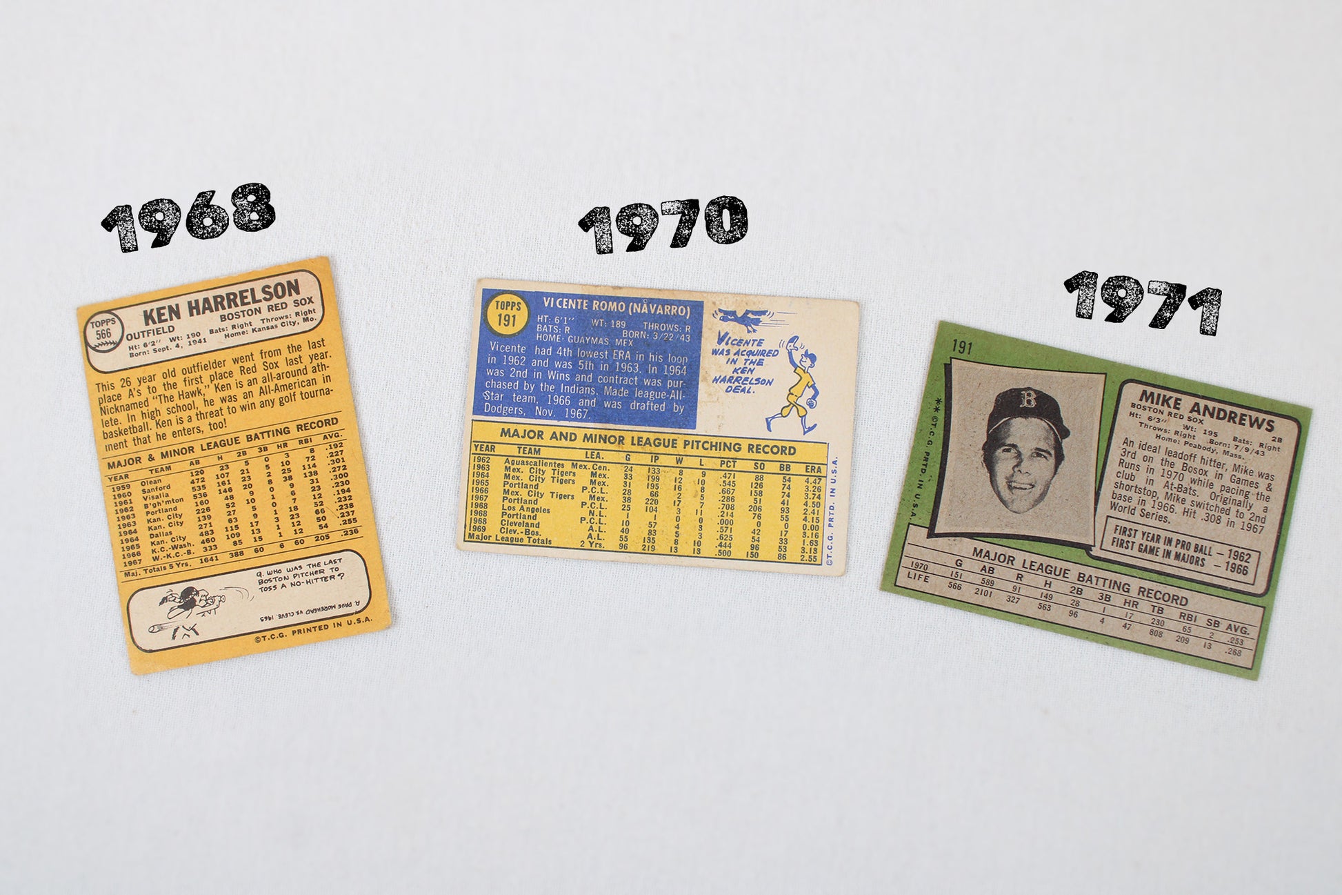 Boston Red Sox: 1968-1971 Topps Baseball Card Pack