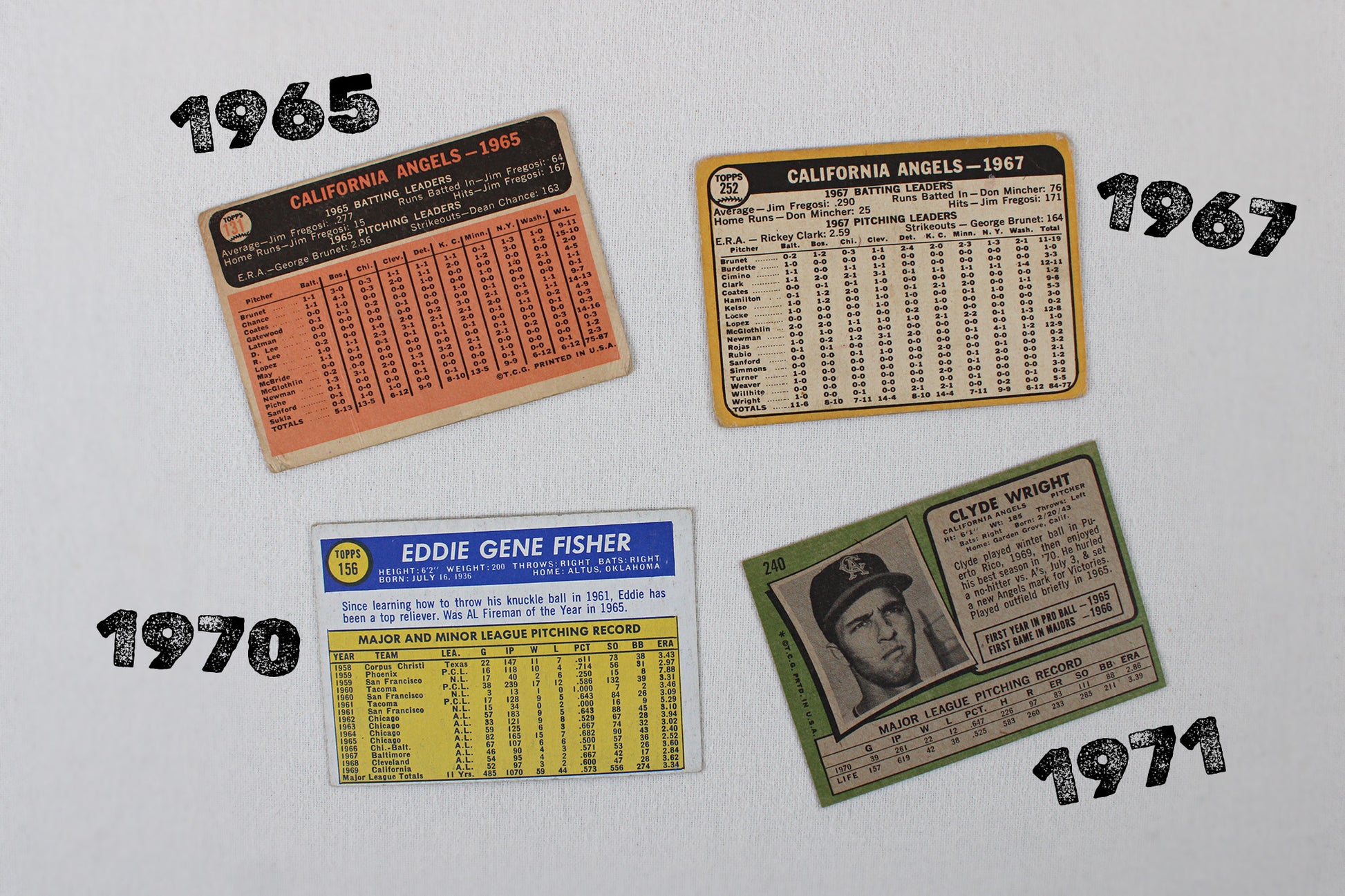 California Angels: 1966-1971 Topps Baseball Card Pack