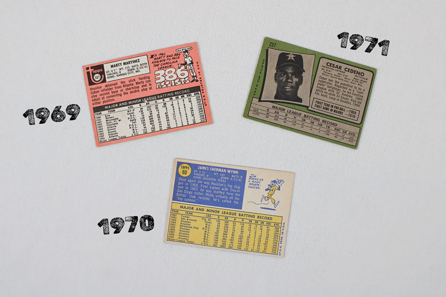 Houston Astros: 1969-1971 Topps Baseball Card Pack