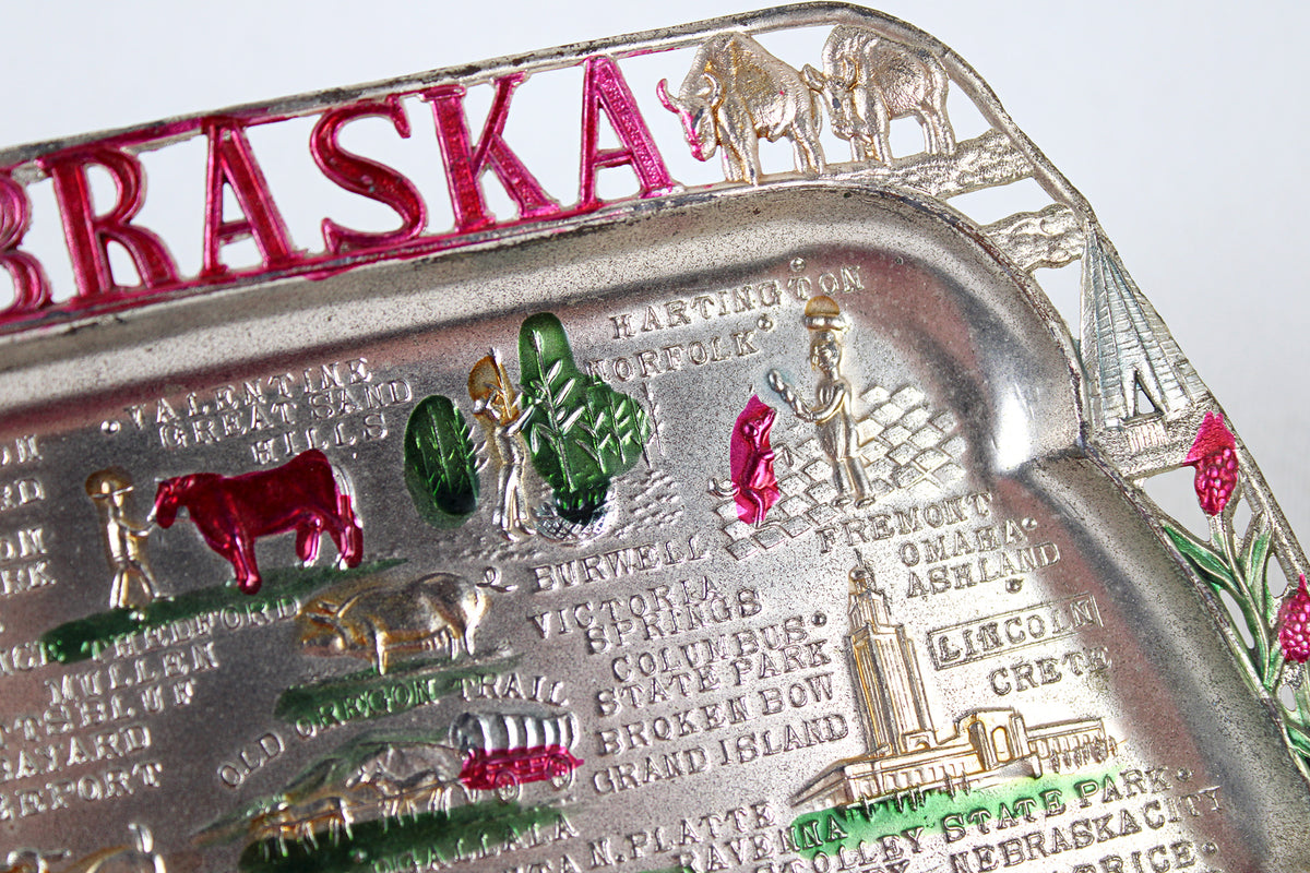 Nebraska Small Metal Tray Souvenir