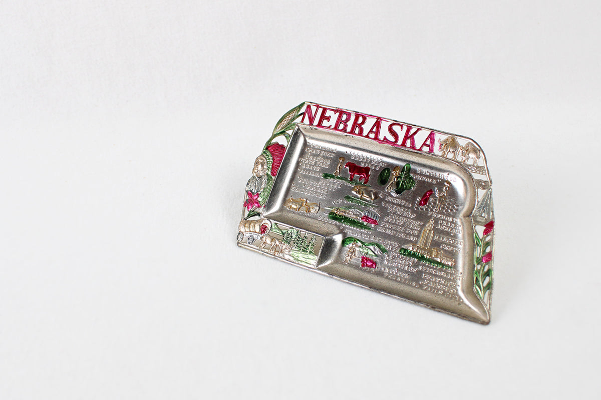 Nebraska Small Metal Tray Souvenir